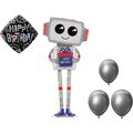 Loonballoon Robot AI Theme Balloon Set, 56in. Birthday Robot Spec Delivery Balloon 91156